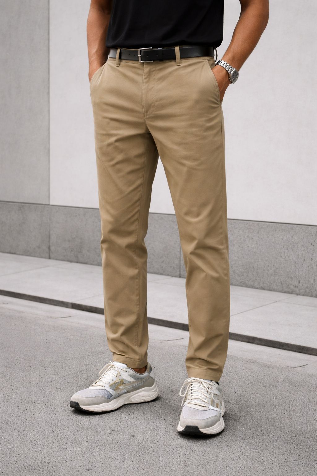 Men Regular Fit Brown Pure Cotton Trousers