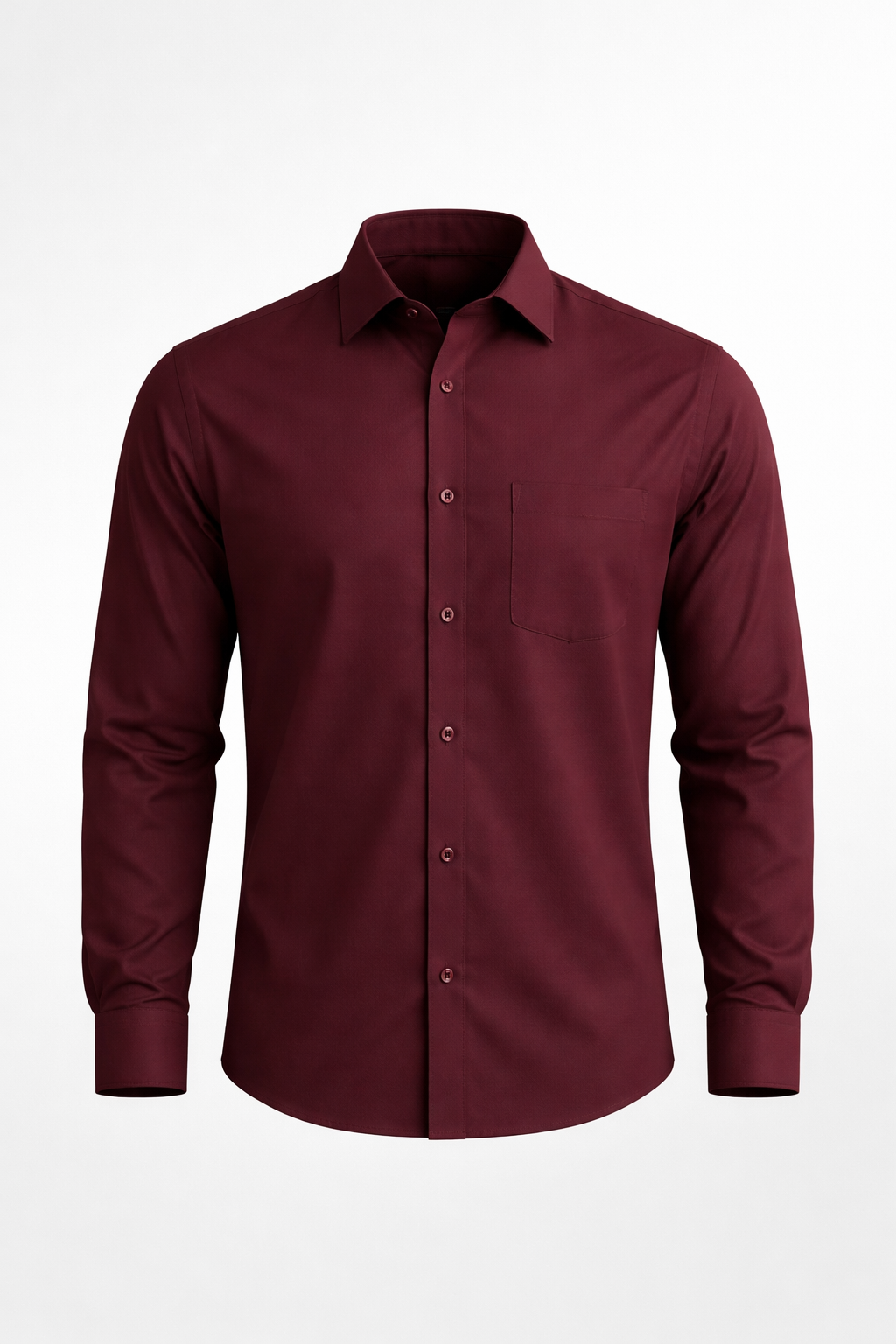 Men Regular Fit Self Design Spread Collar Maroon Shirt