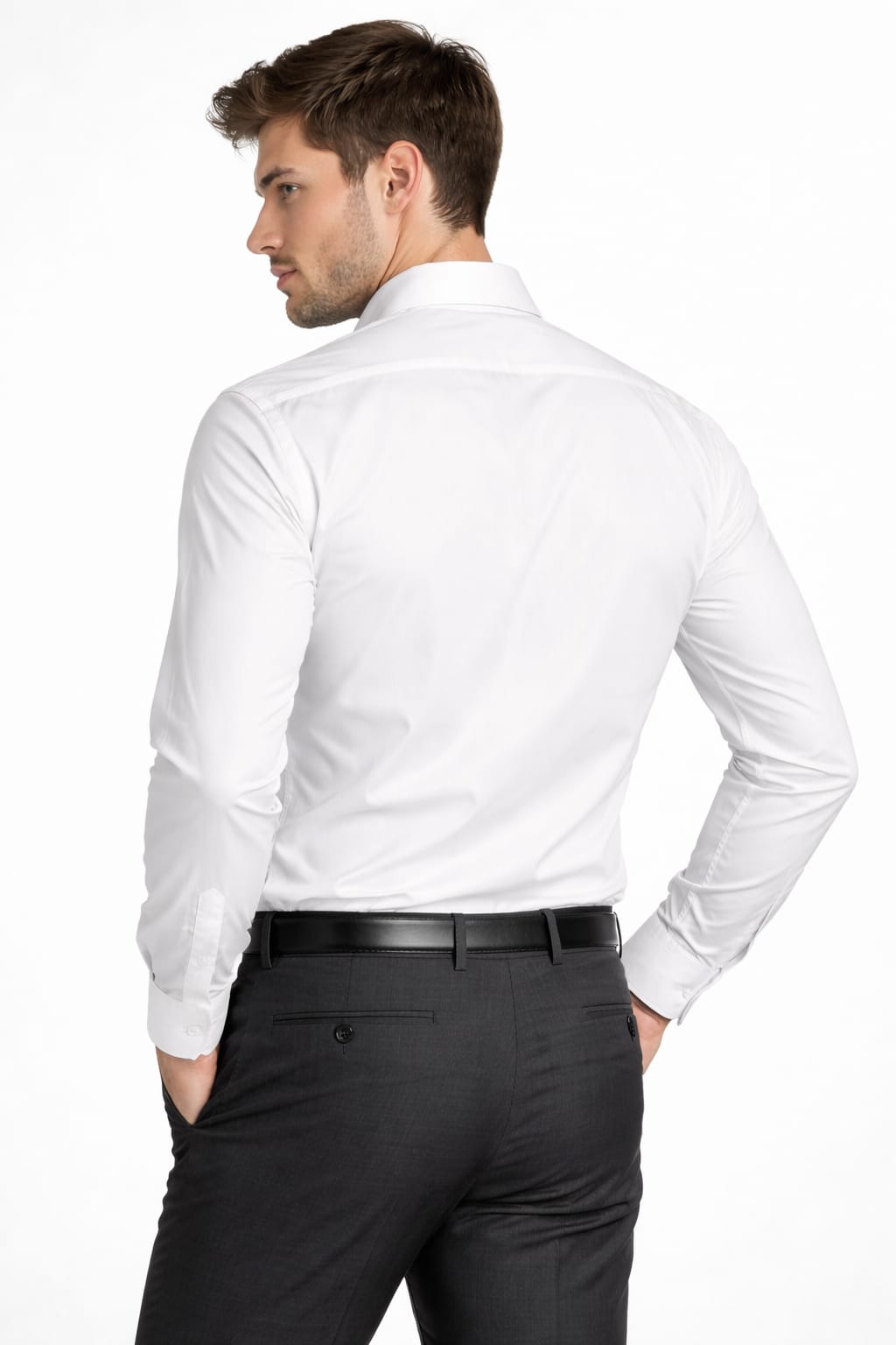 Men Regular Fit White Cotton Shirt